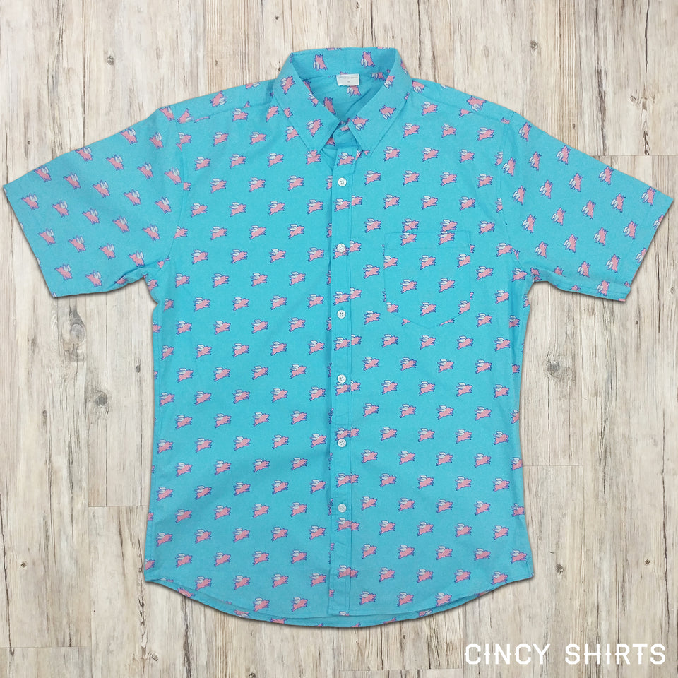 Flying Pig - Short Sleeve Button-Down | Cincy Shirts