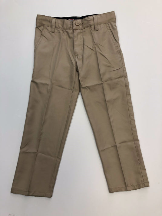 Smith's American Boys' Flat Front Twill Uniform / Dress Pants - khaki, 12  husky (Big Boys Husky)