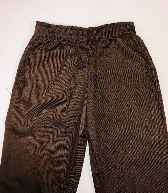 NANO Boys' Twill Pants with Elastic Cuffs in Brown, Sizes 2-12