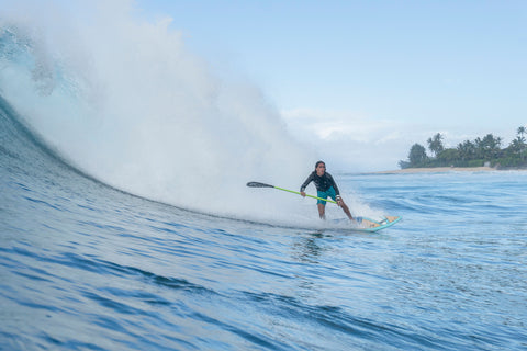 Zane paddling with the GL Surf