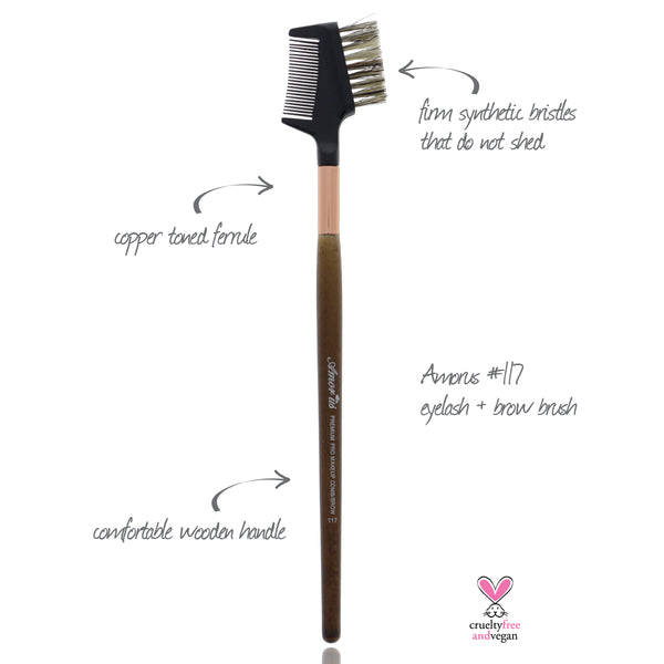 117 Amorus USA Premium Eyelash and Brow Comb Eye Makeup Brush Amor Us makeup cosmetics brushes vegan cruelty free