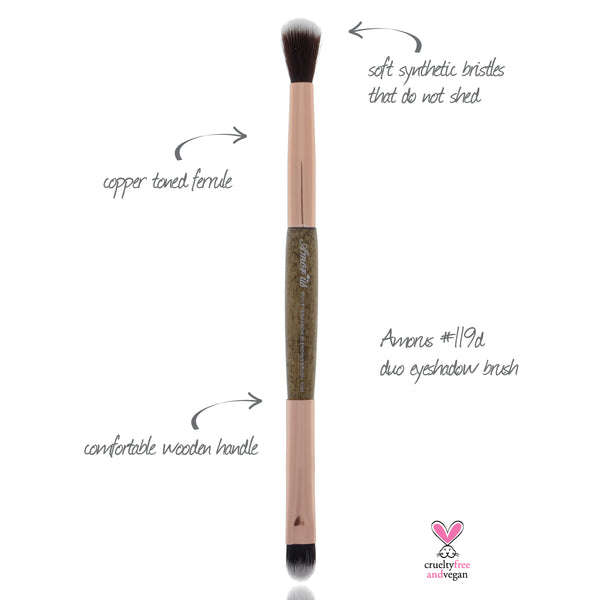 119D Amorus USA Premium Eyeshadow Packing and Blending Duo Eye Makeup Brush Amor Us makeup cosmetics brushes vegan cruelty free