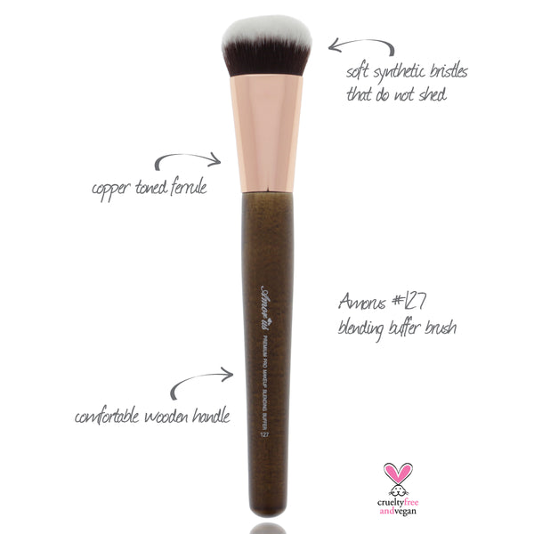 127 Amorus USA Premium Blending Buffer Face Makeup Brush Amor Us makeup cosmetics brushes vegan cruelty free