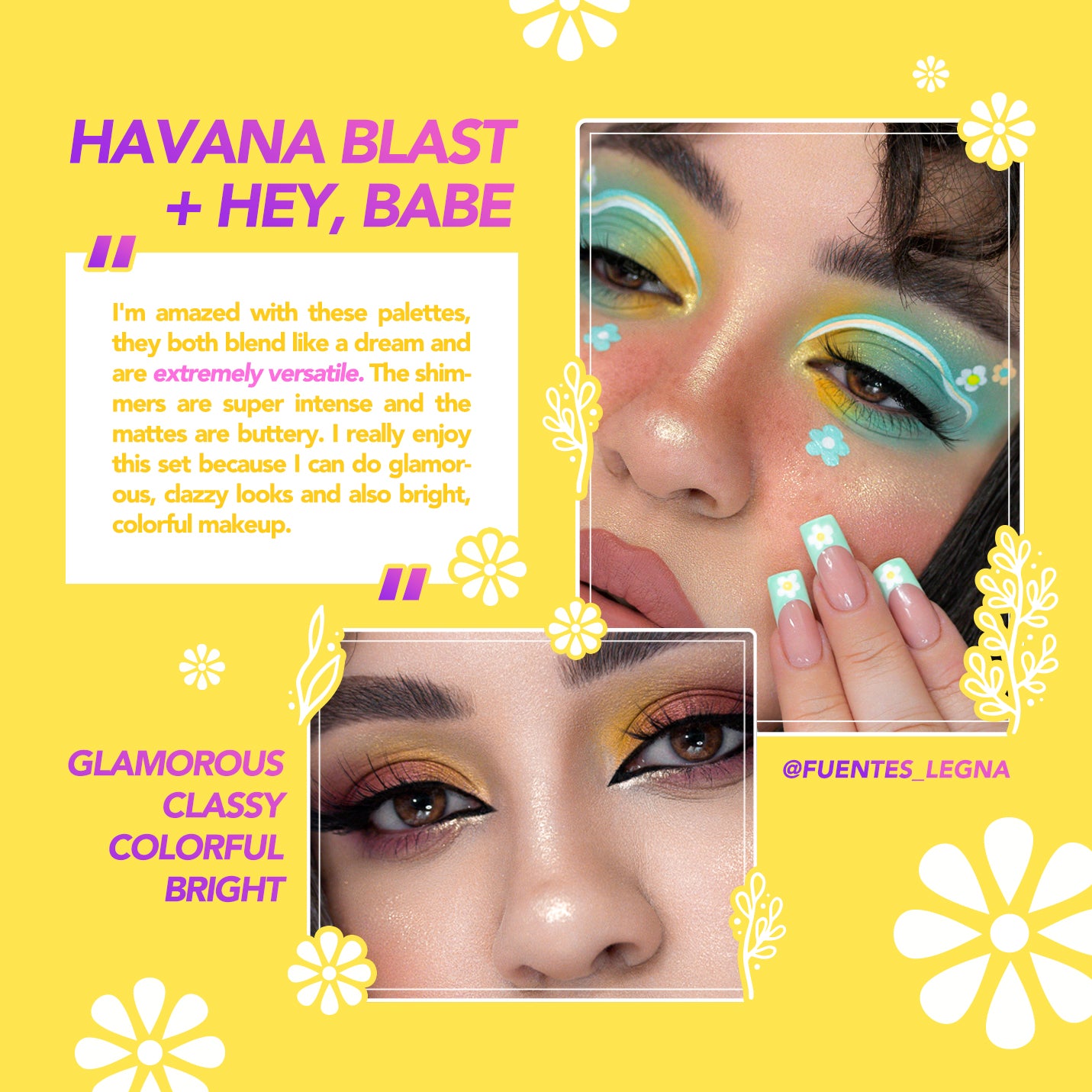 Amorus Caribbean Crush @fuentes_legna Collaboration Havana Blast 32 Shades Hey Babe 15 Shades Colorful Matte Bright Glitters Shimmers Spotlight Buildable