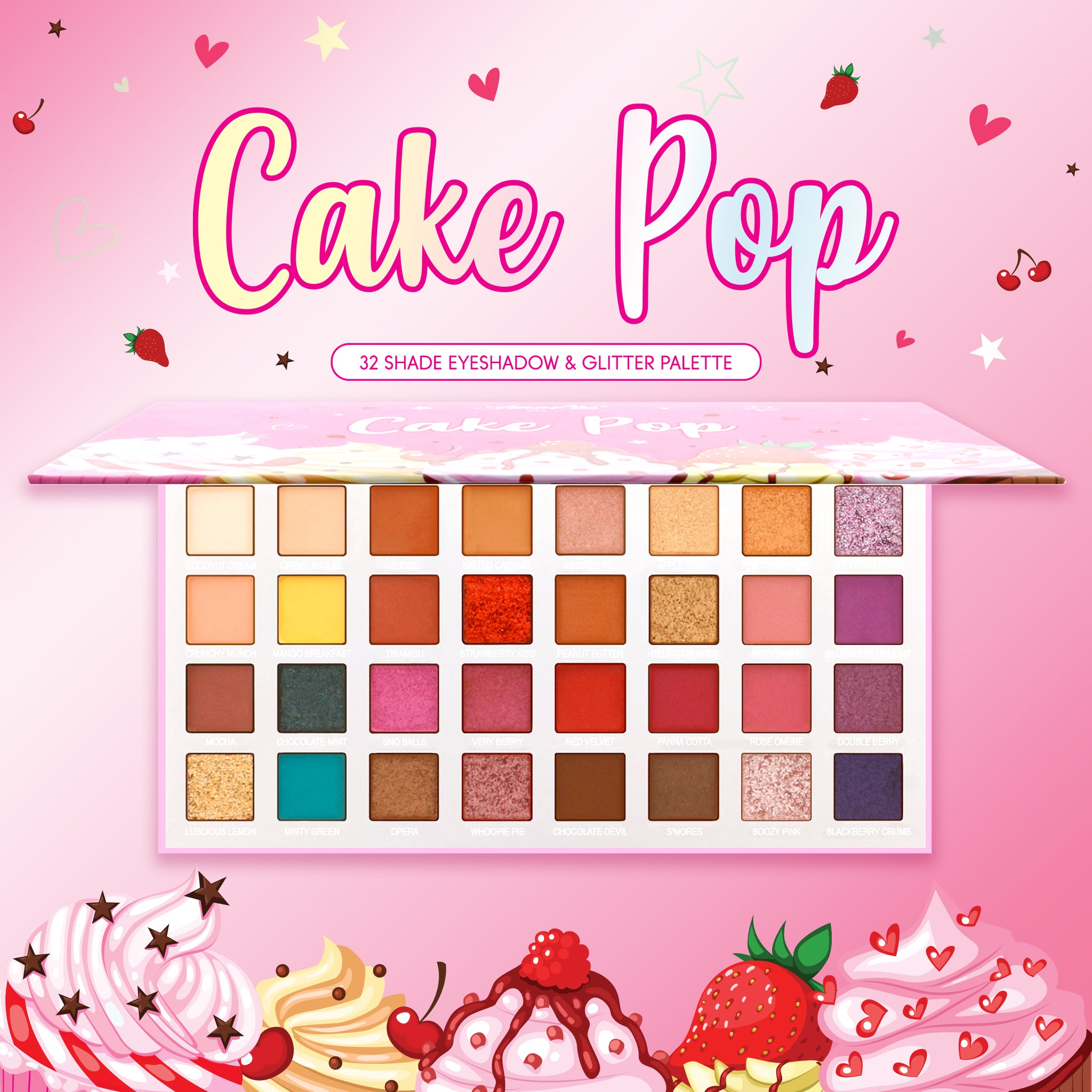 Cake Pop Eyeshadow Glitter Palette Amorus Usa