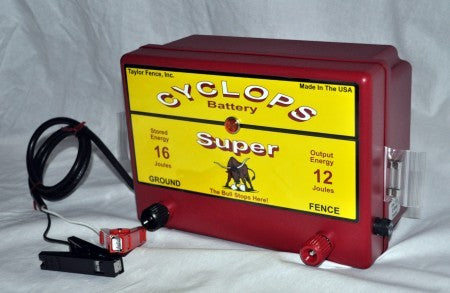 Cyclops SUPER 12V DC Battery powered electric fence charger energizer