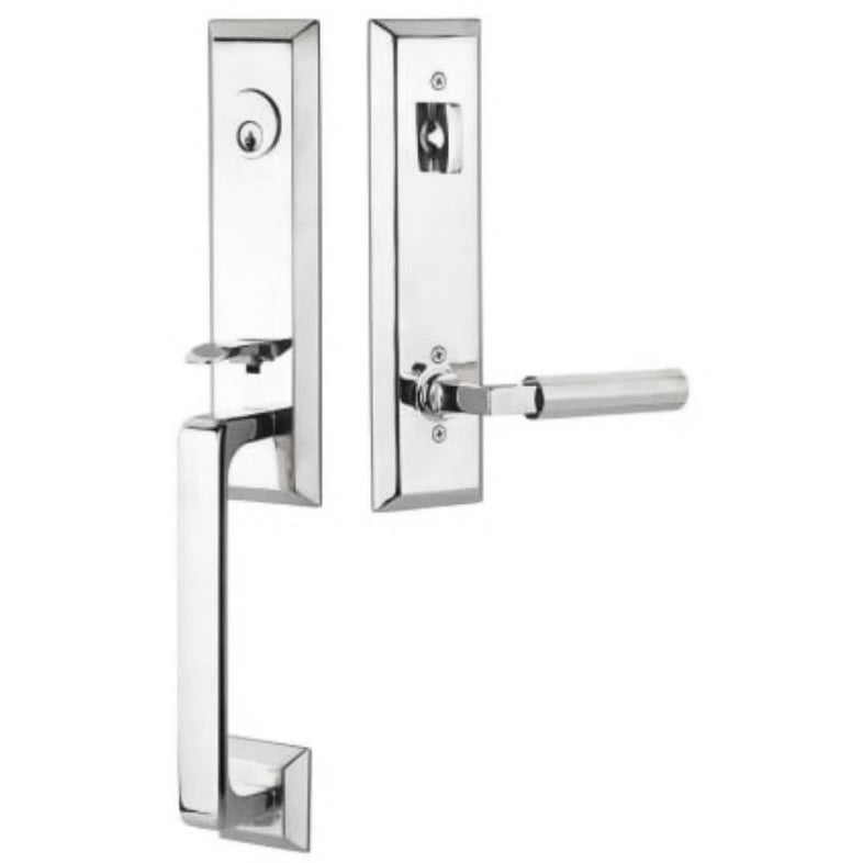 Emtek Ridgemont Double Cylinder Entry Grip by Grip Handle Set 454727  Door  locks, cabinet hardware, home alarms, custom doors, smart home products and  custom doors.