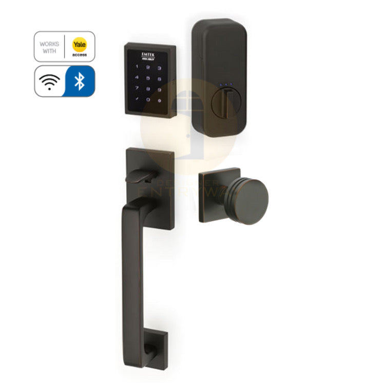 Emtek EMP1103 EMPowered™ Motorized Touchscreen SMART Keypad Entry Set with Baden Grip - Designer Entryway 
