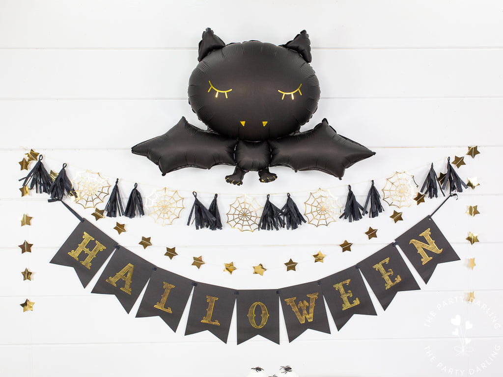 Black and Gold Halloween Backdrop