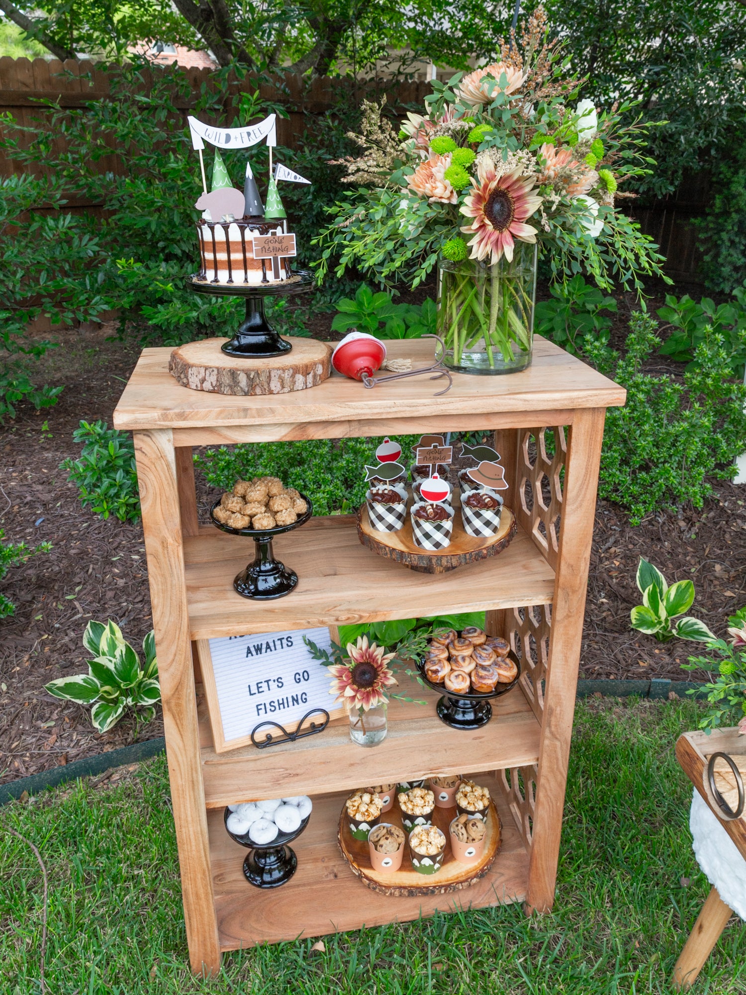 Snack Shelves at Camping Party | The Party Darling