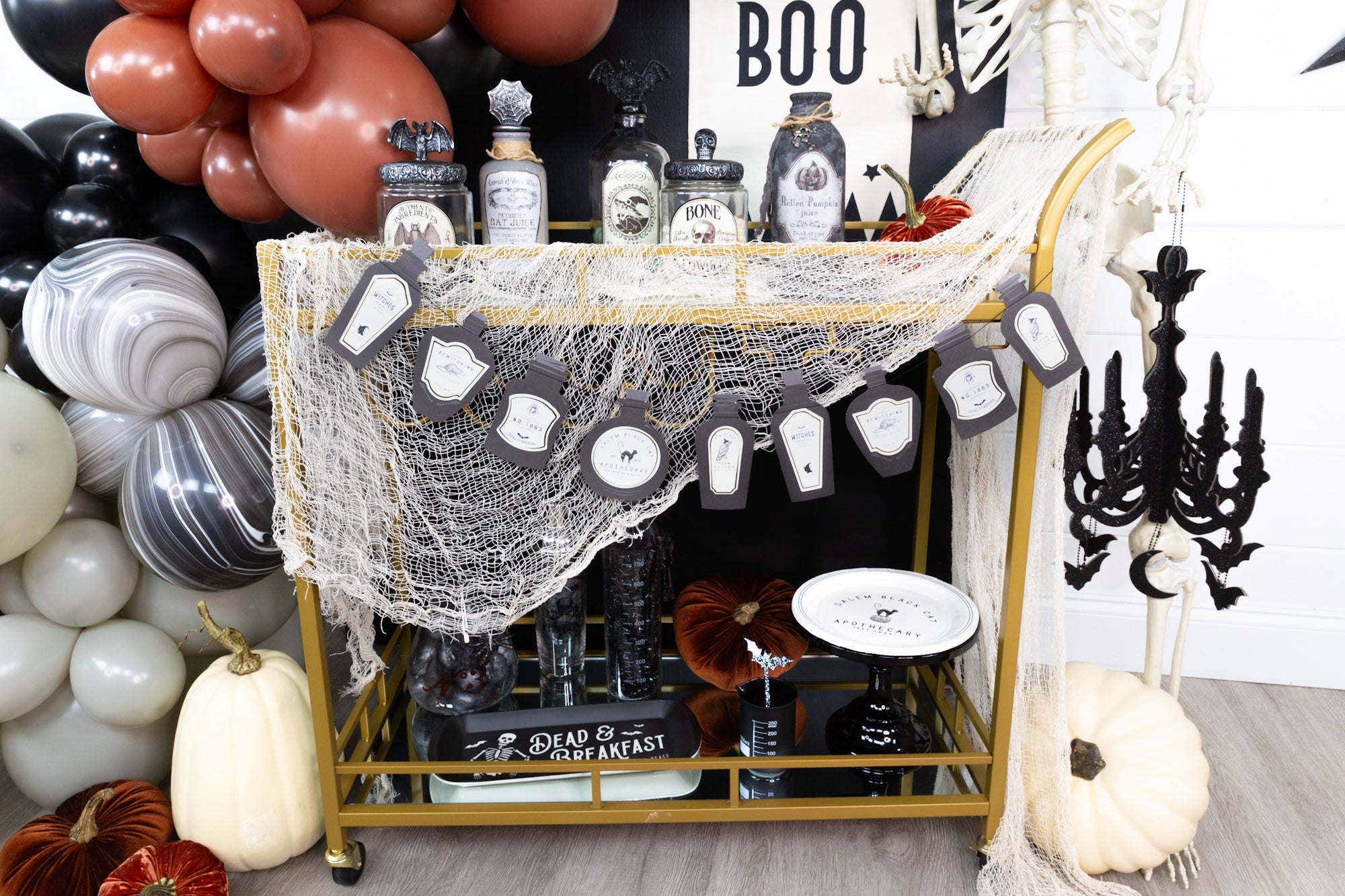 Halloween Bar Cart Decorations | The Party Darling