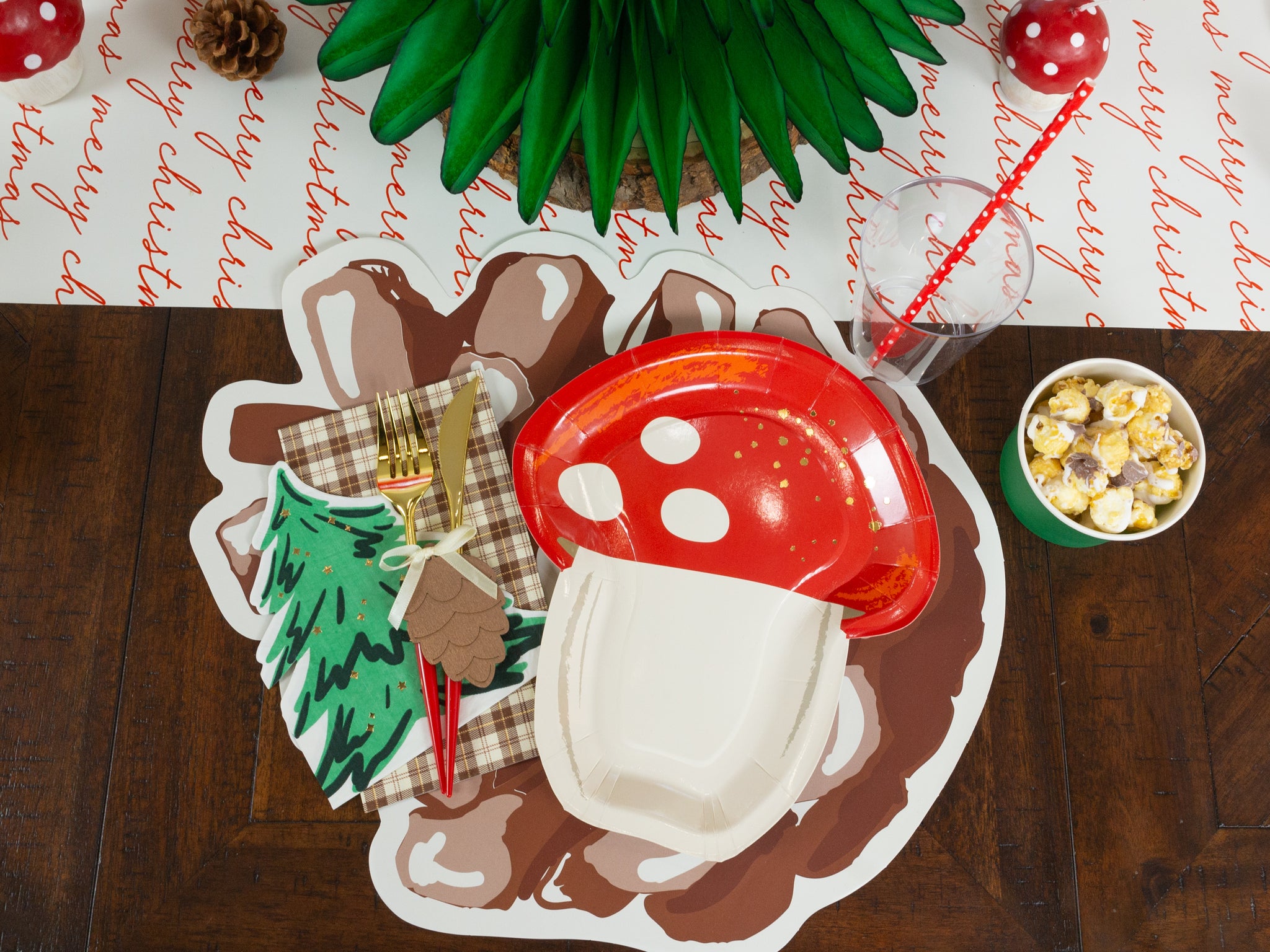 Woodland Mushroom Christmas Table Decor | The Party Darling