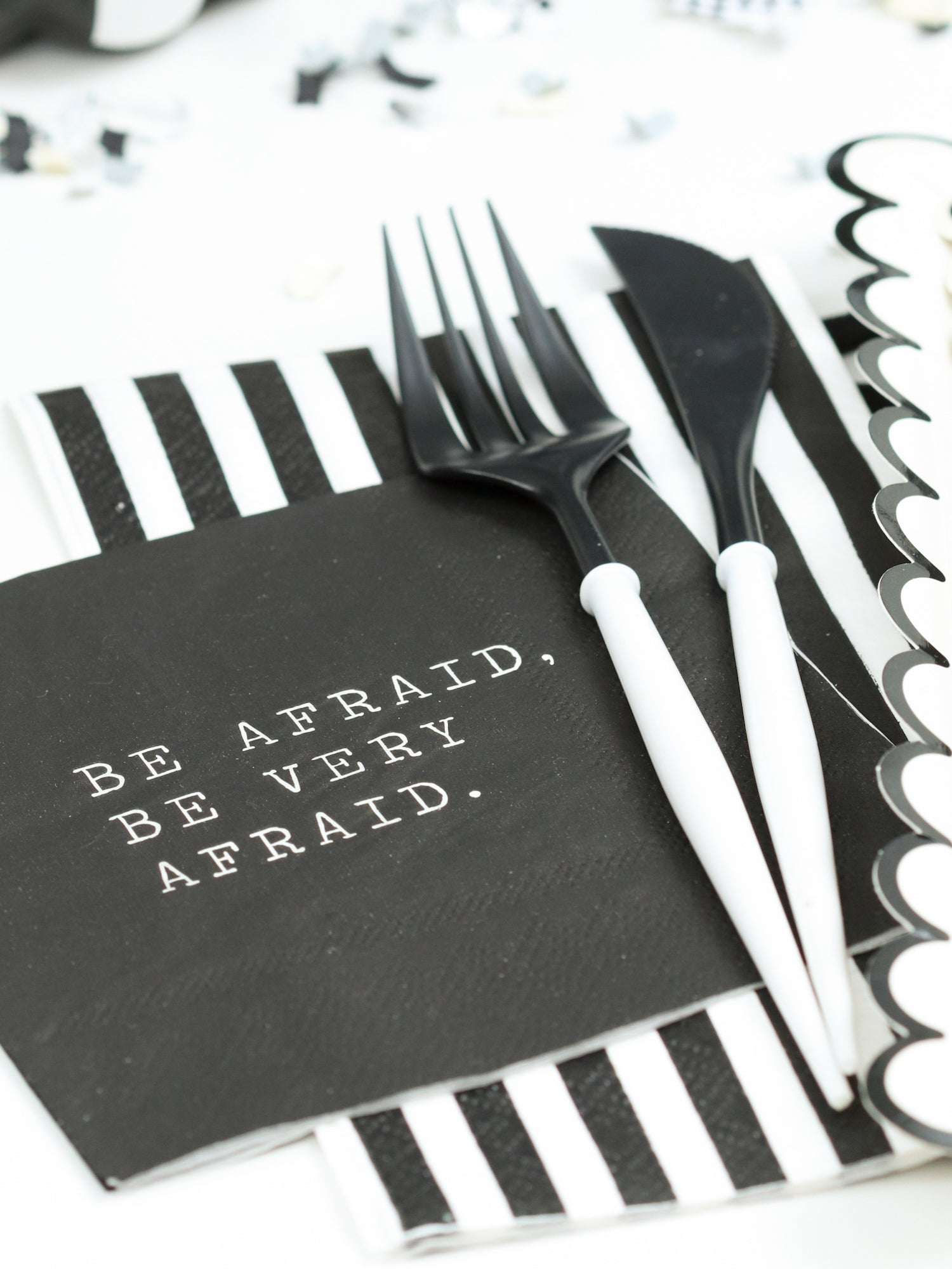 Be Afraid Wednesday Addams Napkin | The Party Darling
