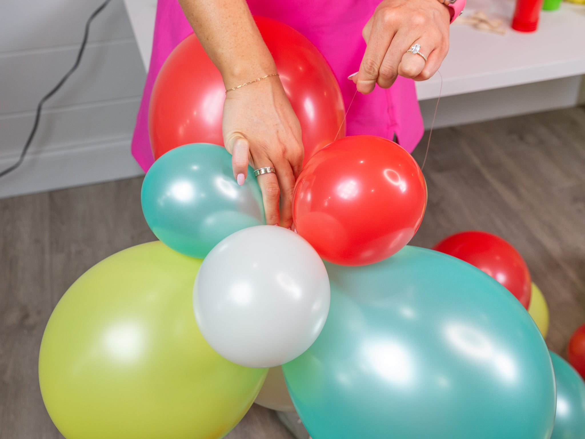 DIY Balloon Garland string together