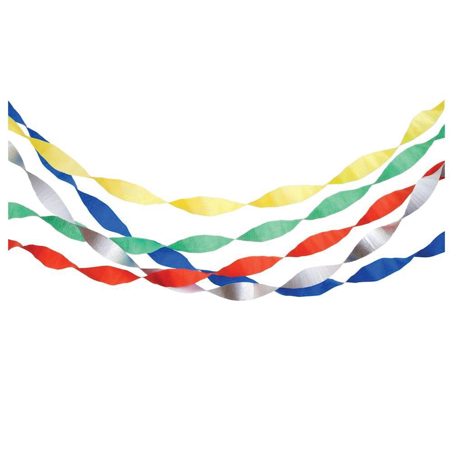Talking Tables Paper Streamers-Rainbow Party Birthday, Pride Month, Summer,  Indoor Outdoor or Home Decor, 7, 70 Metres, Pack of 7, 33ft, Mixed colors