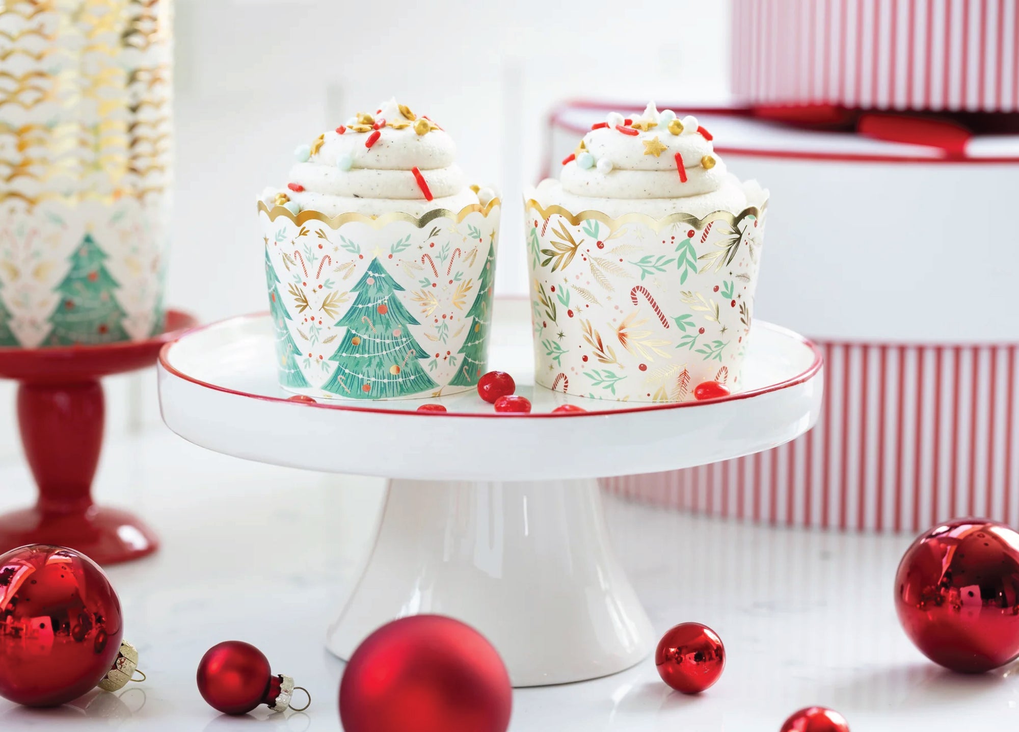 Candy Cane Jumbo Food Cups 40ct | The Party Darling