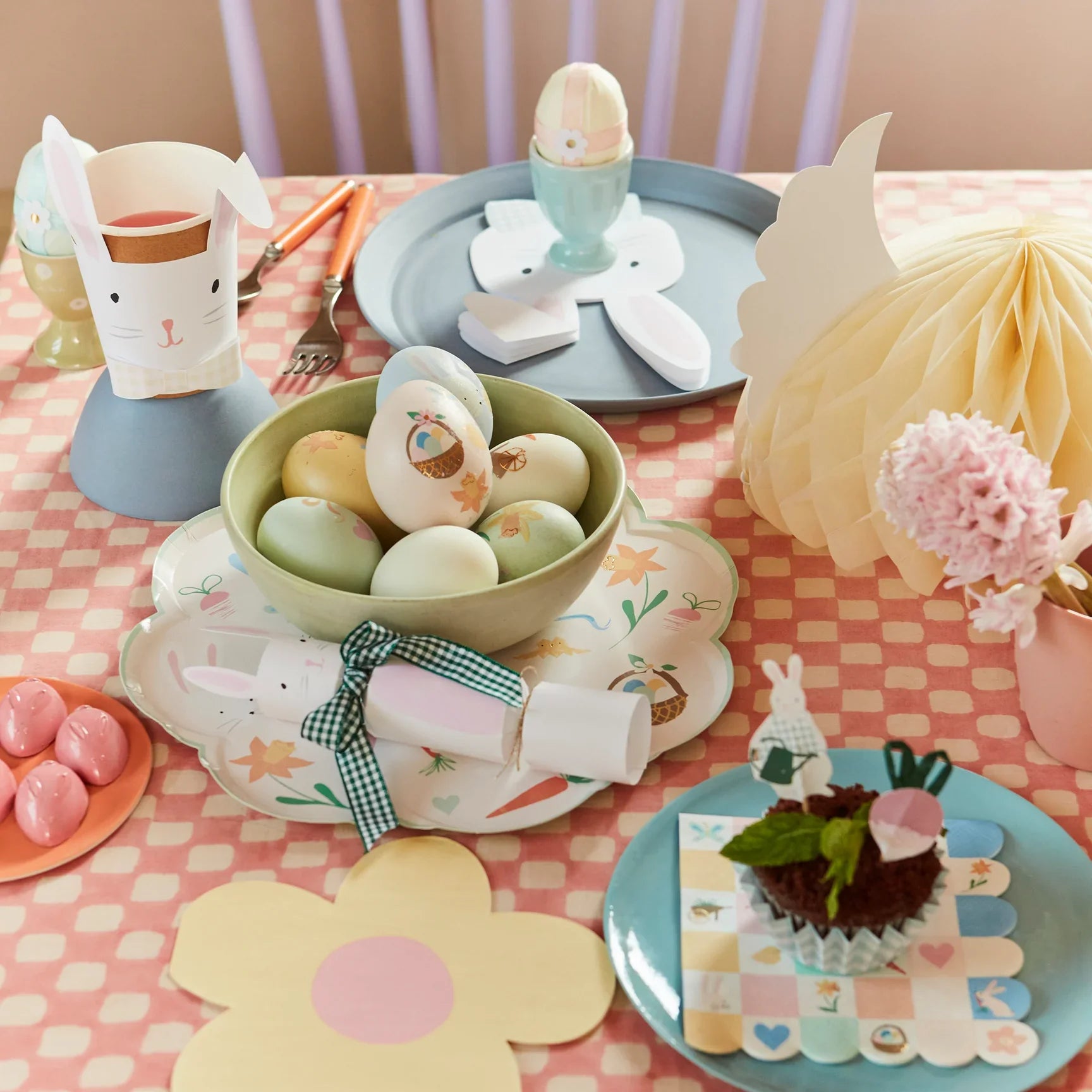 Gingham Easter Bunny Crackers 6ct