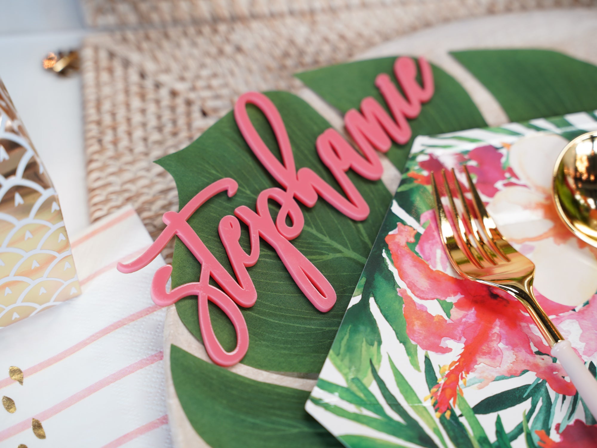 GlowForge Acrylic Name Place Setting | The Party Darling
