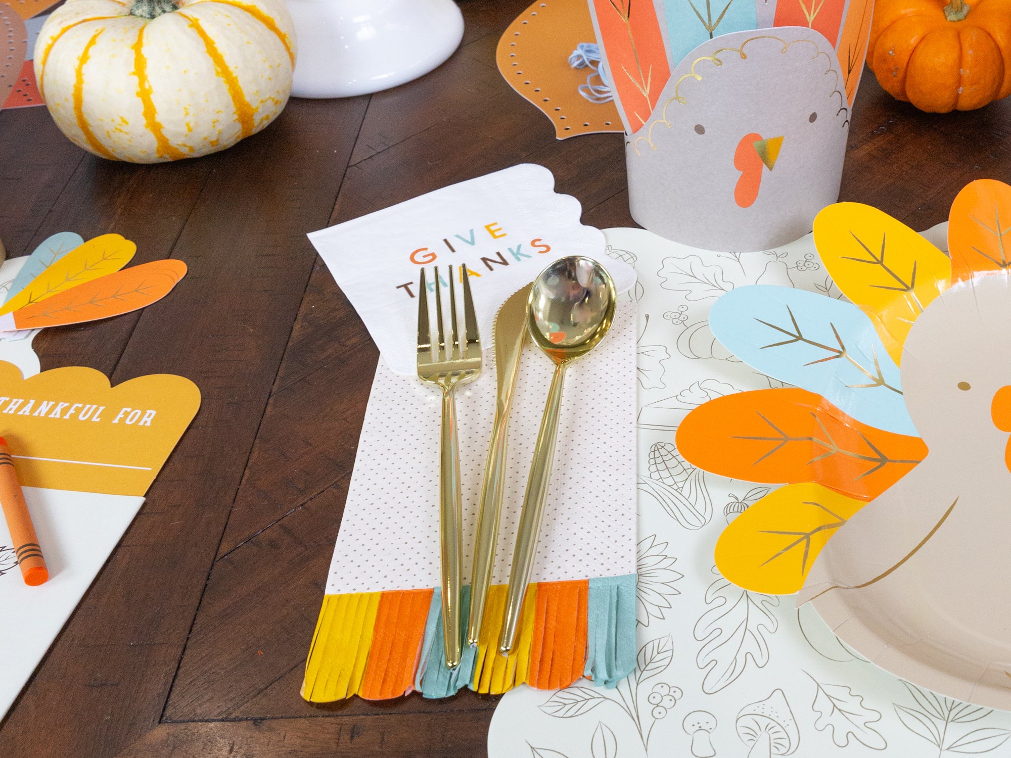 Gold Reusable Cutlery Thanksgiving Table | The Party Darling