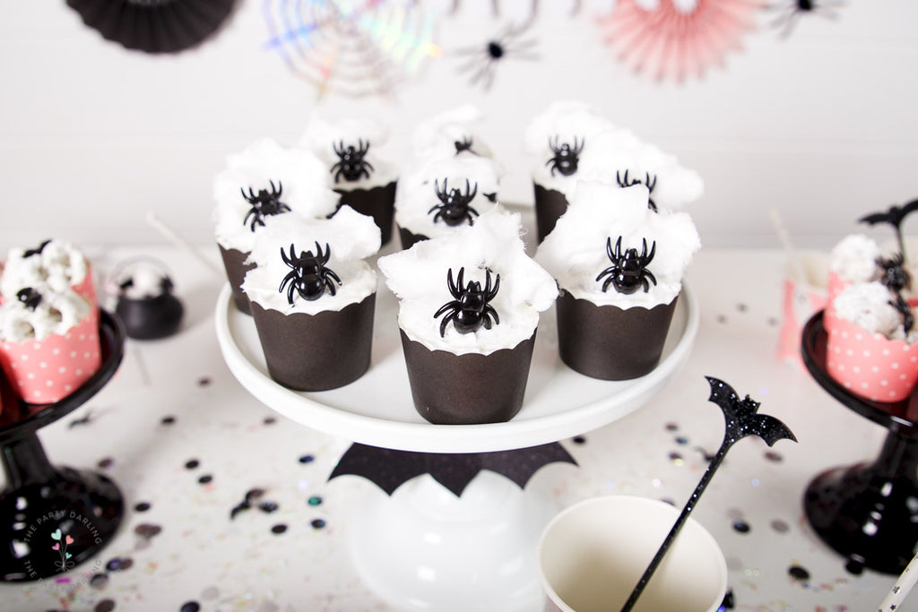 halloween spiderweb cupcakes