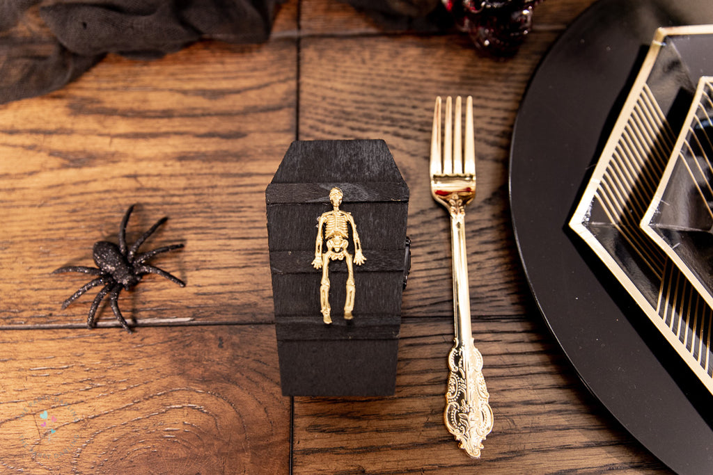 halloween table coffin party favor