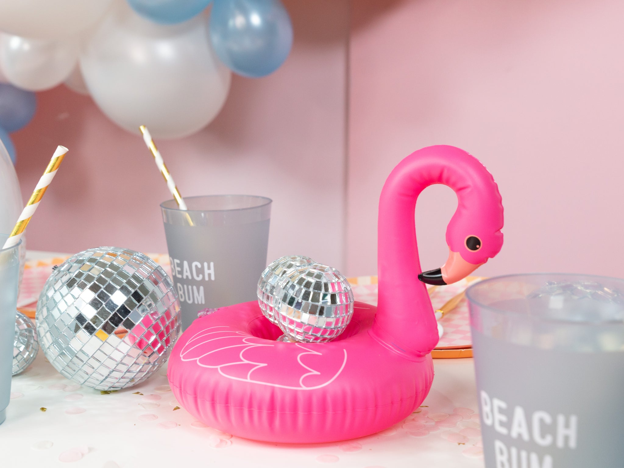 Pink flamingo drink floaty