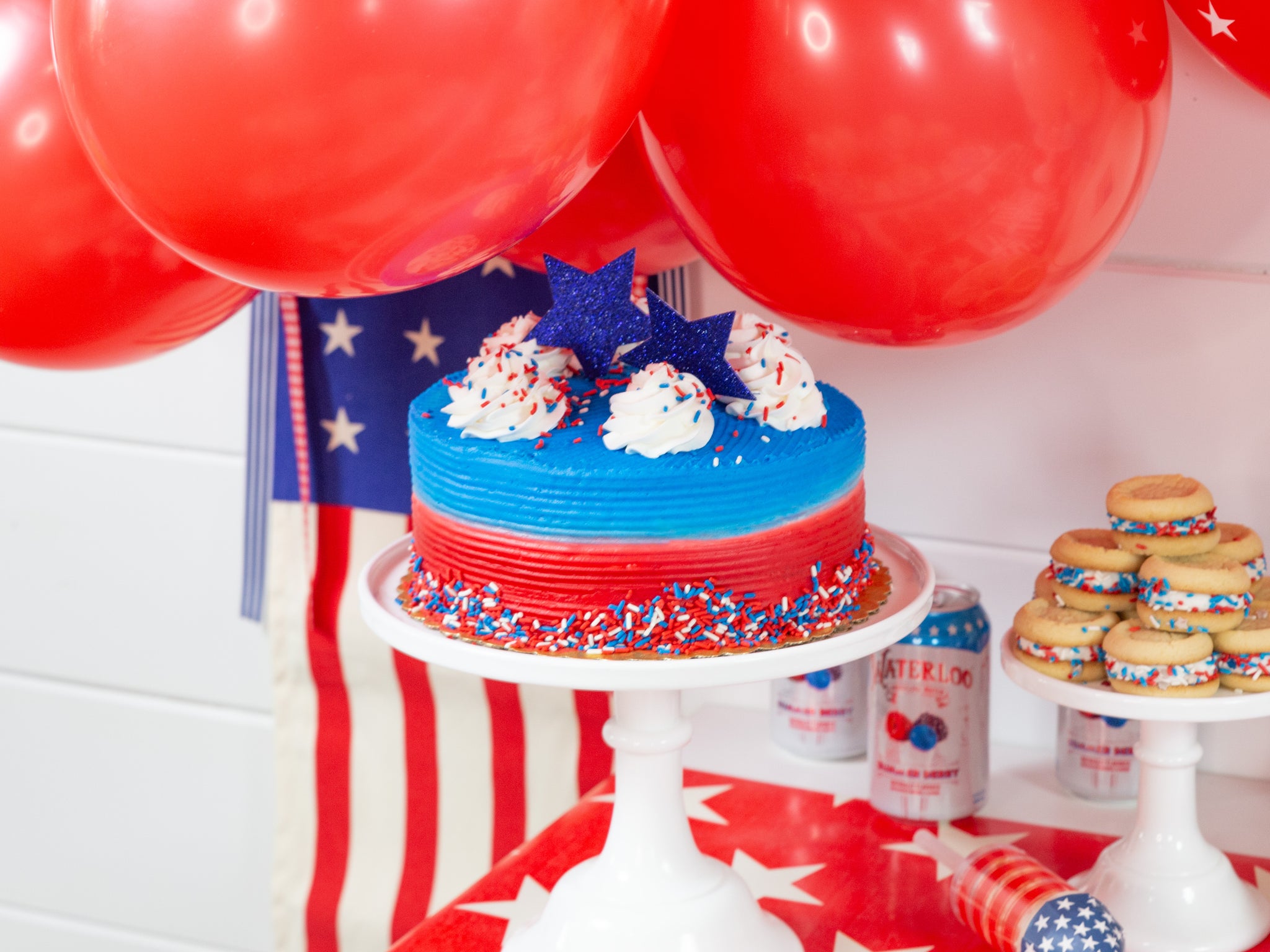 Patriotic blue and red cake for Fourth of July | The Party Darling