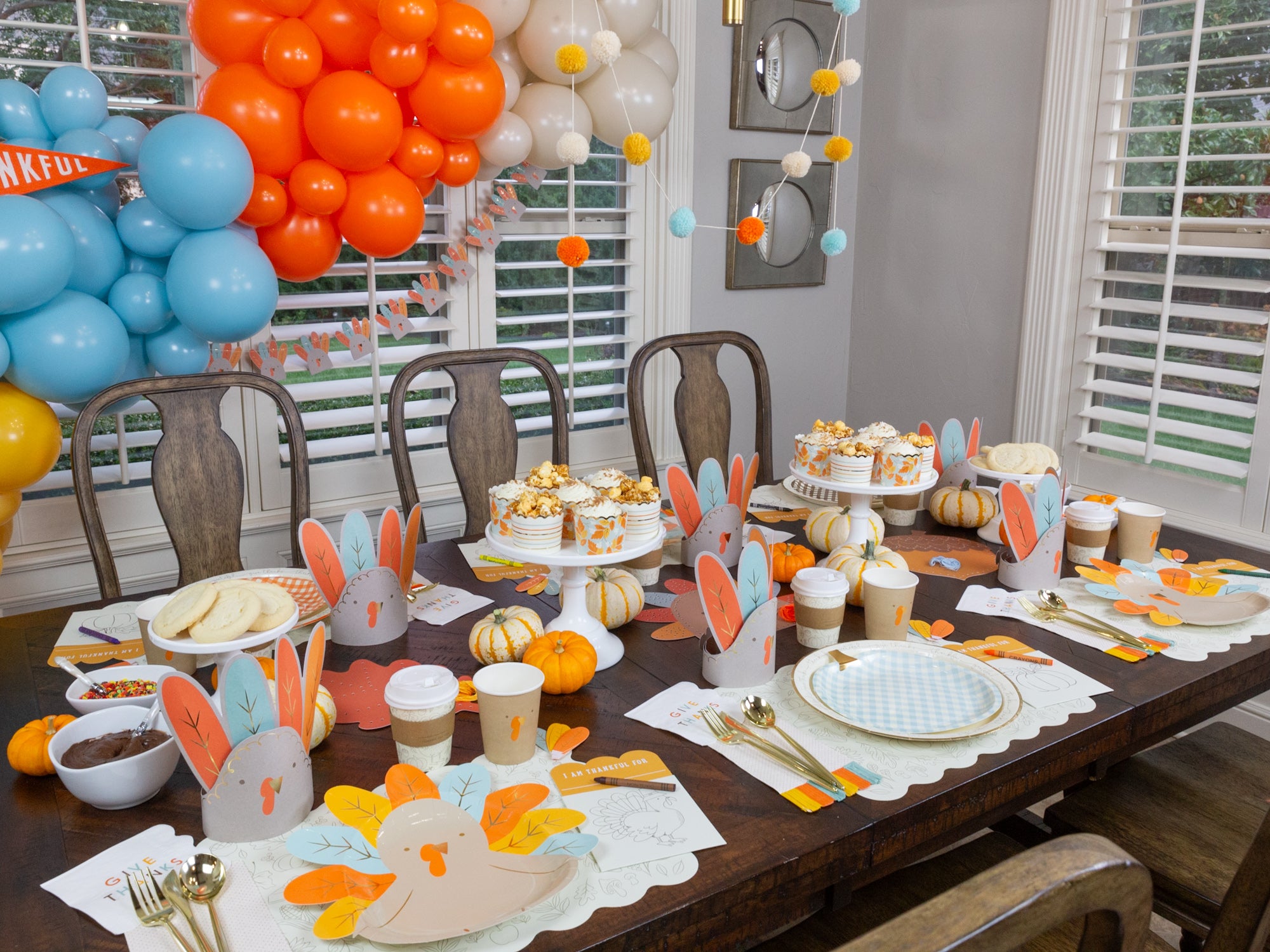 Turkey Themed Thanksgiving Kids Table | The Party Darling