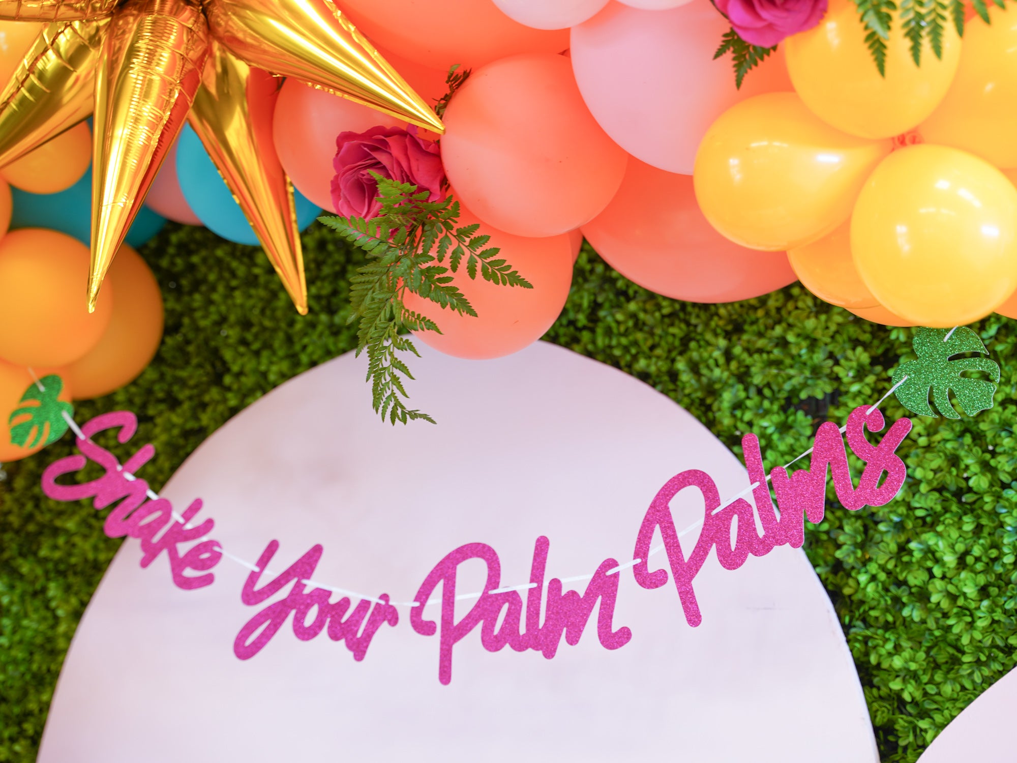 Shake Your Palm Palms Banner for a Tropical Party | The Party Darling