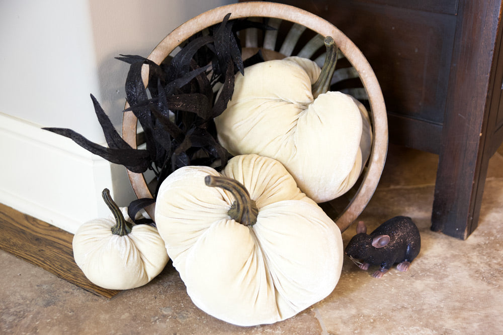 halloween decor velvet pumpkins