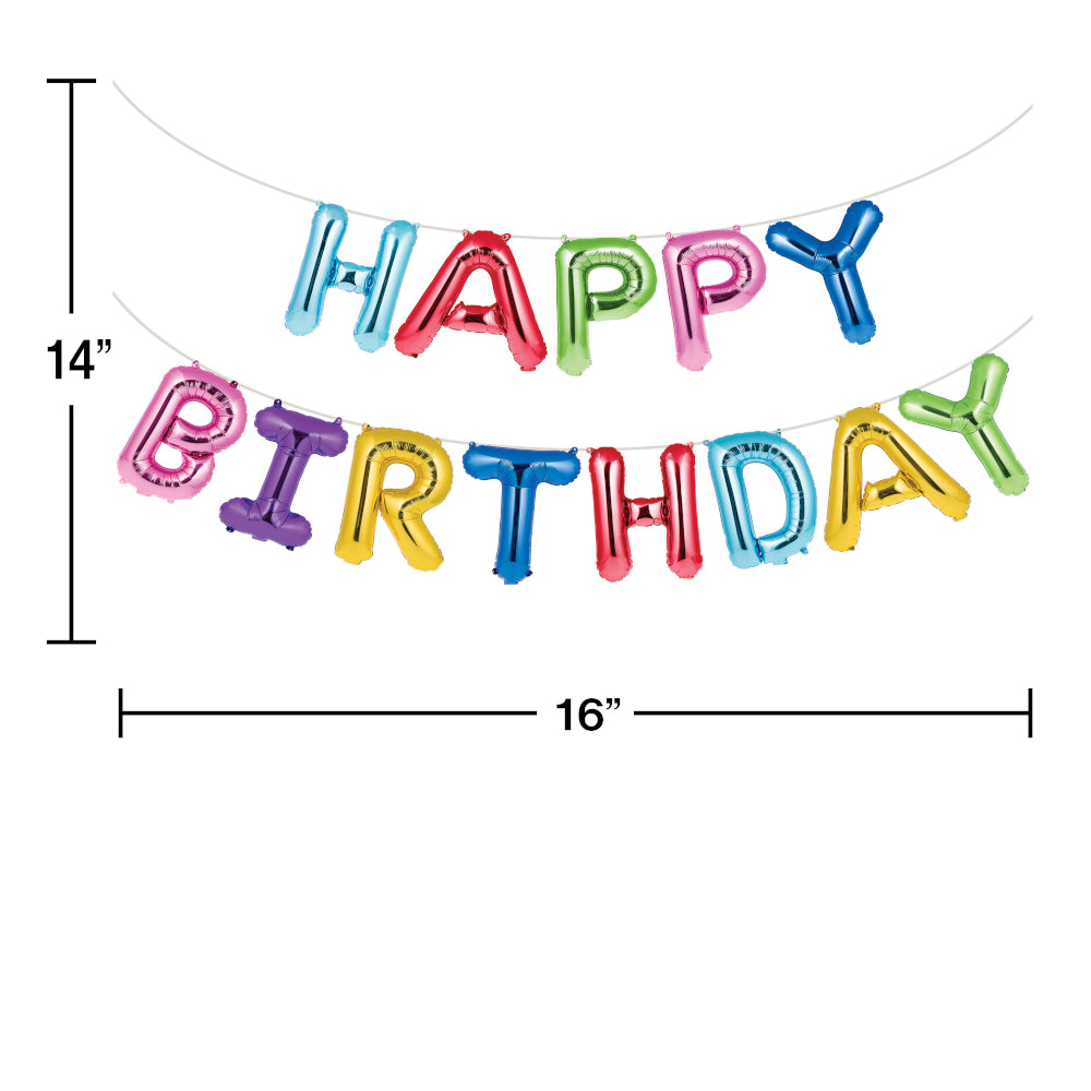 Pastel Happy Birthday Letter Banner 5ft