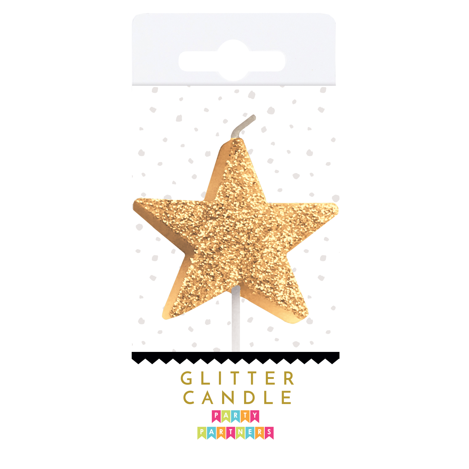 Gold Glitter Star Candle