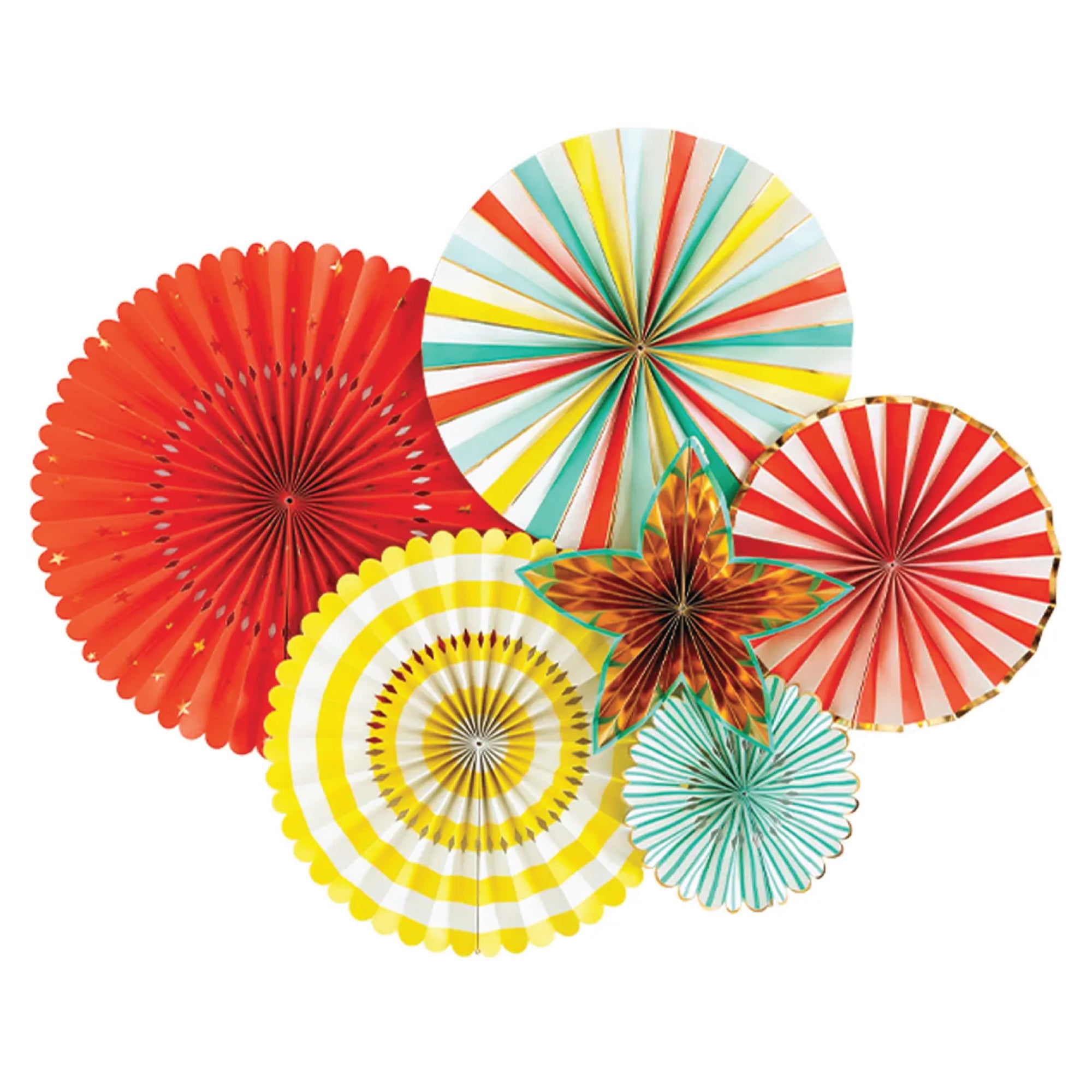 Devra Red Tissue Paper Fan 13in | The Party Darling