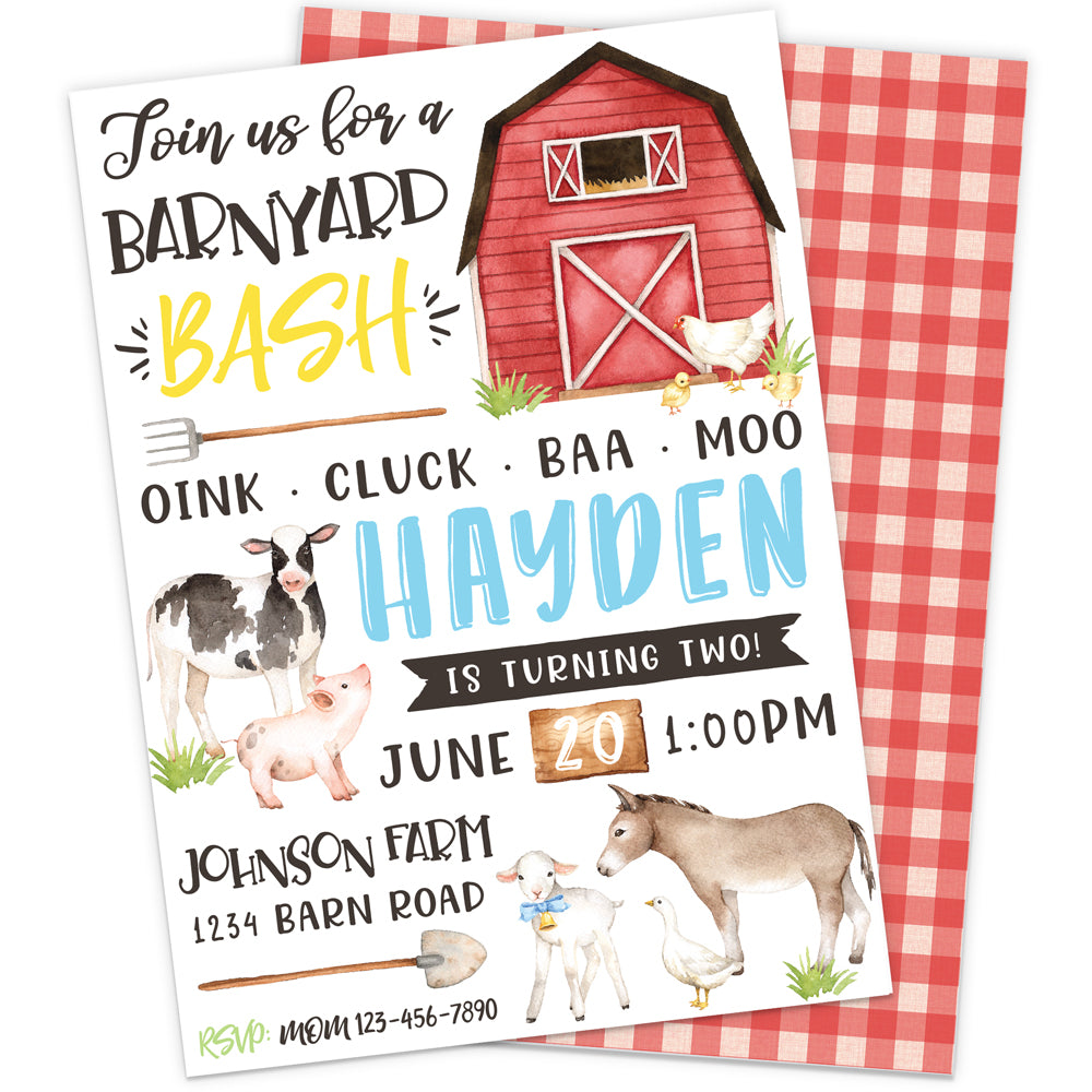 Farm Birthday Party Invitation The Party Darling