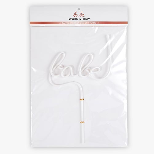 White Bride Plastic Word Straw