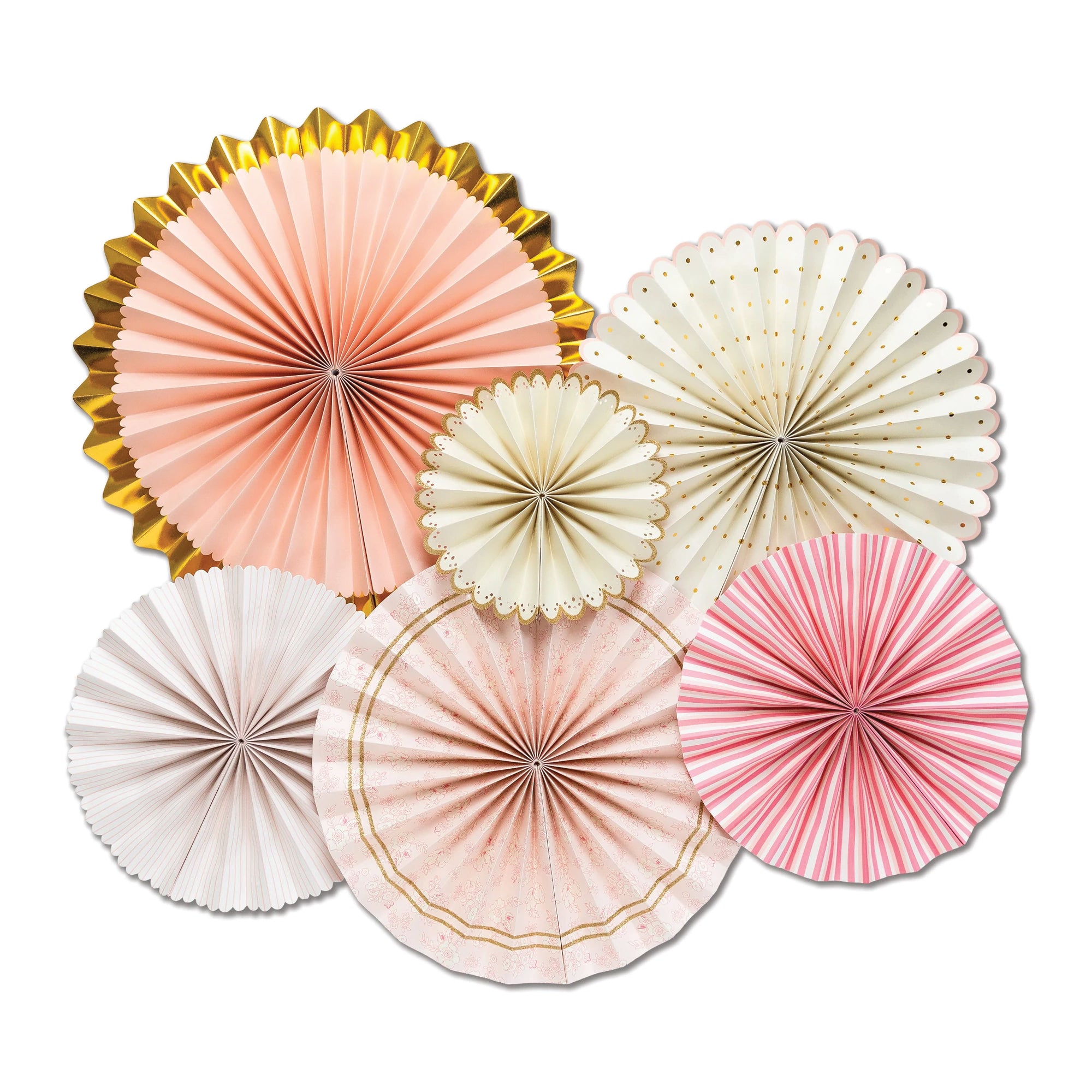 Lt Pink Tissue Paper Fan 13in