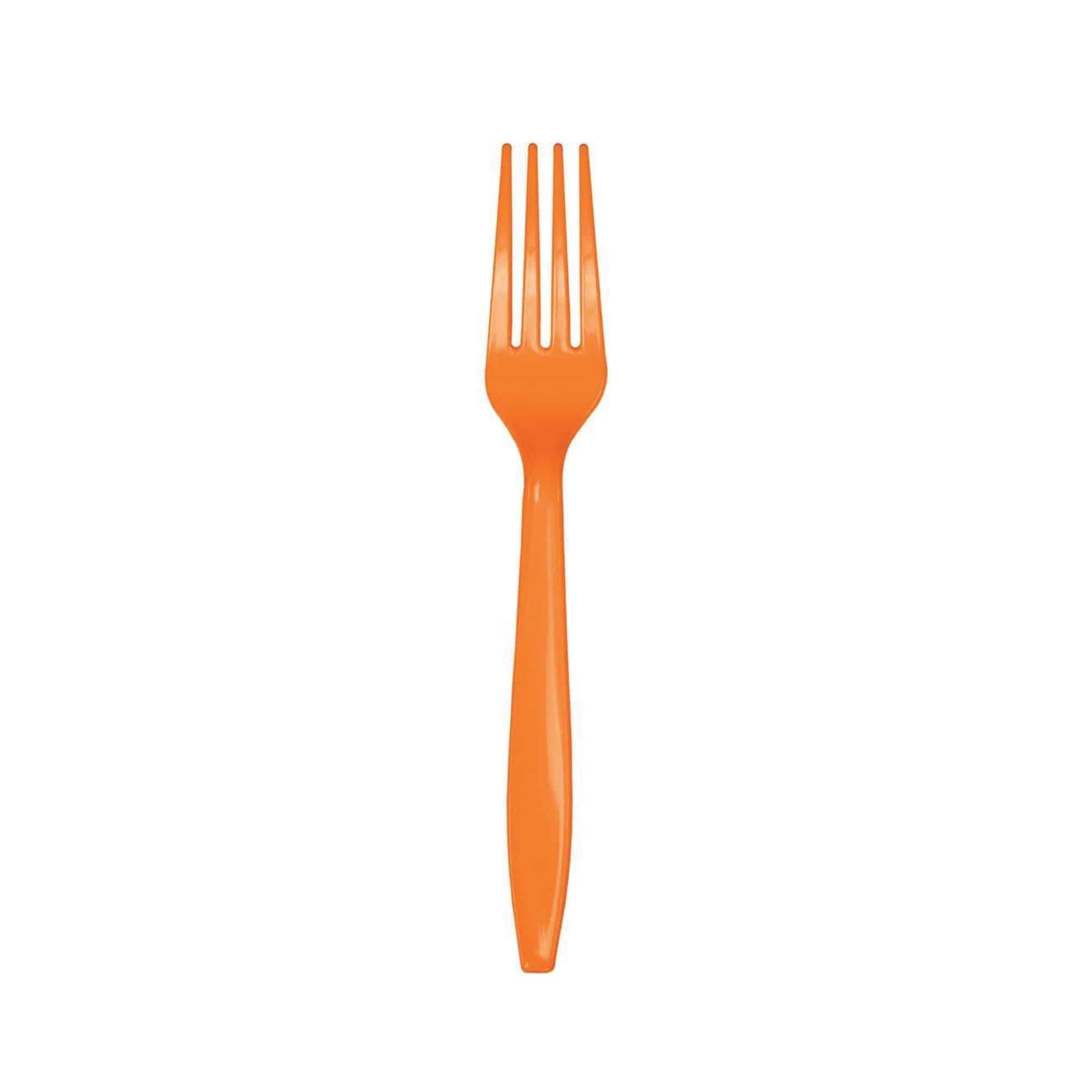 Orange Premium Plastic Cutlery Service for 8