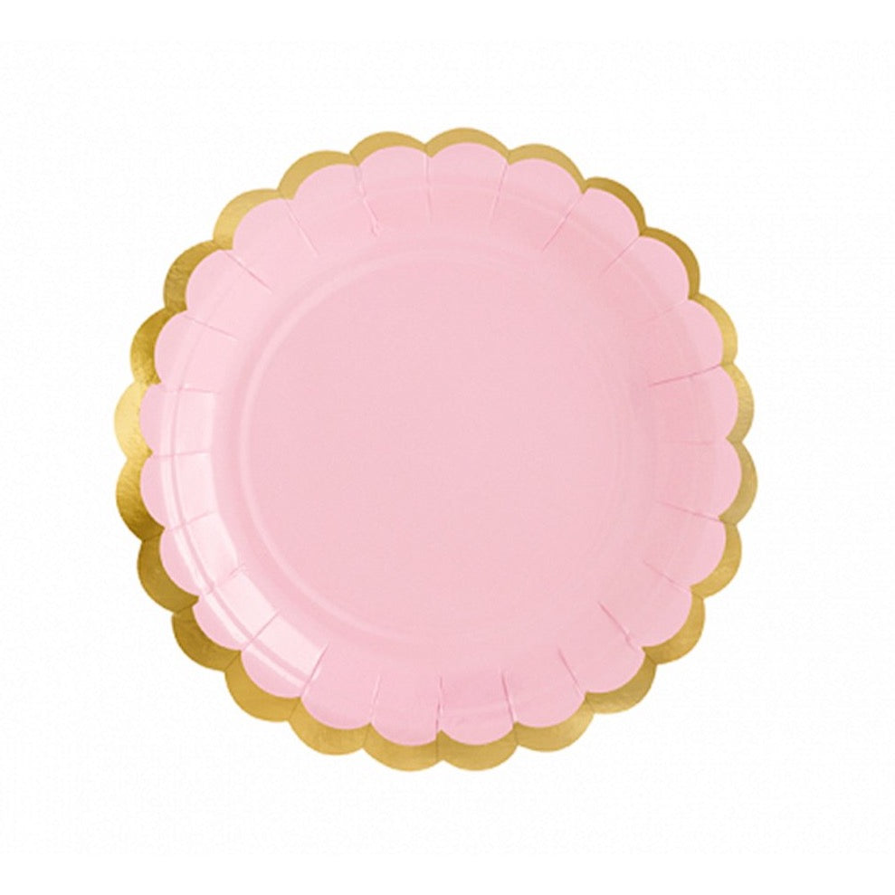 Pastel Pink Plaid Small Paper Plates