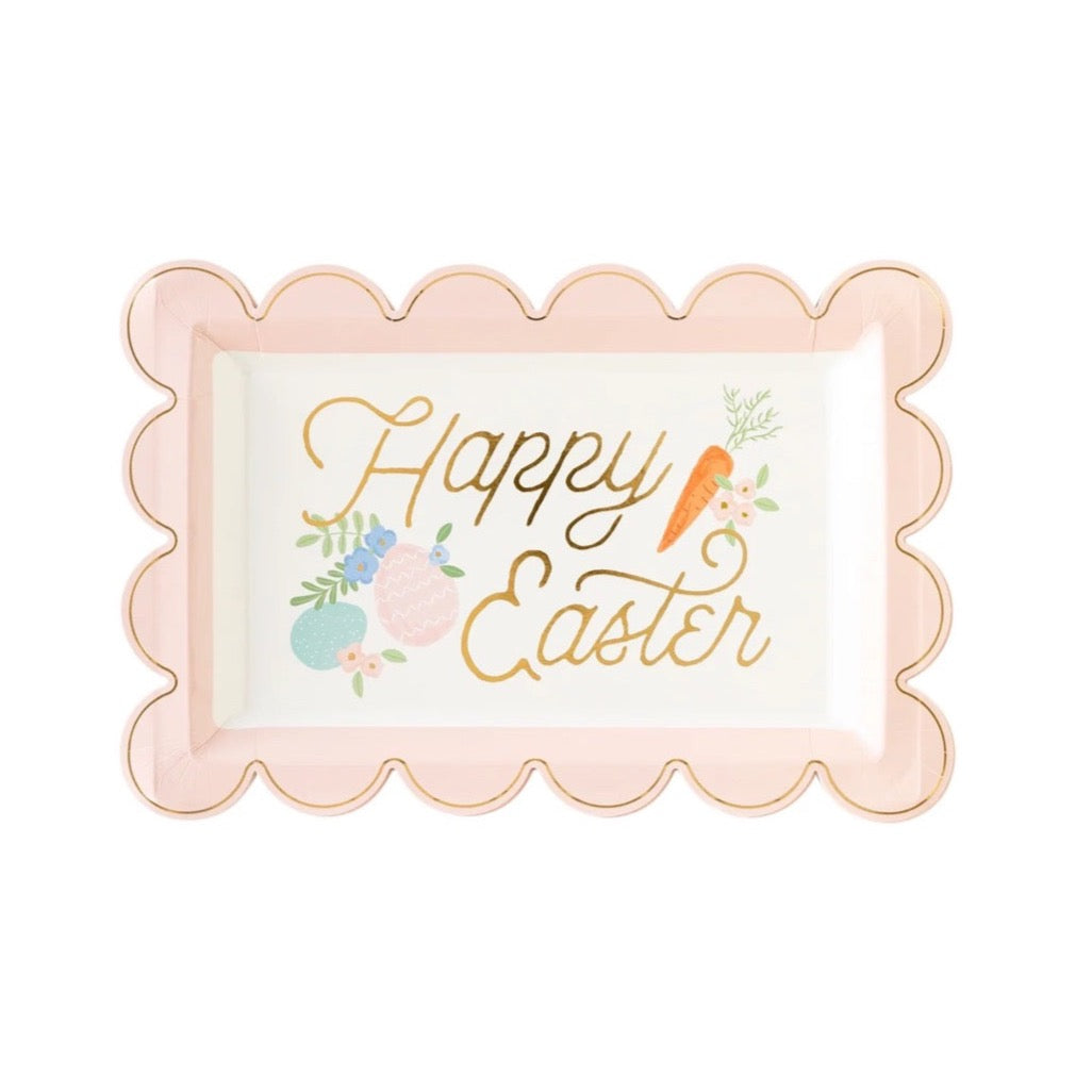 Happy Easter Reusable Bamboo Serving Tray 1ct