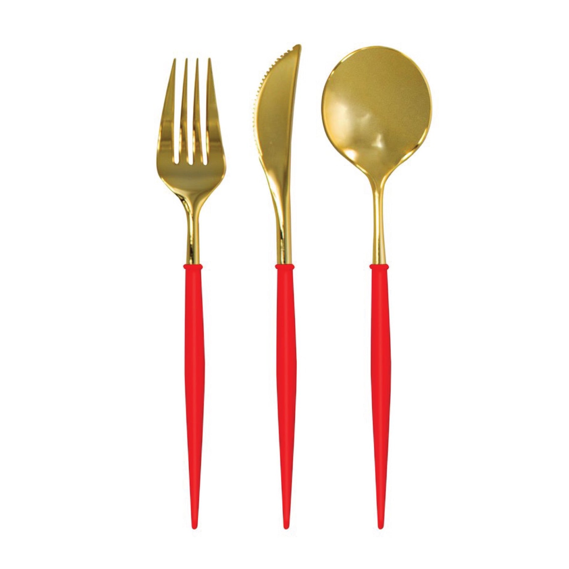 Red Plastic Fork & Spoon Cutlery Set, PartyGlowz.com