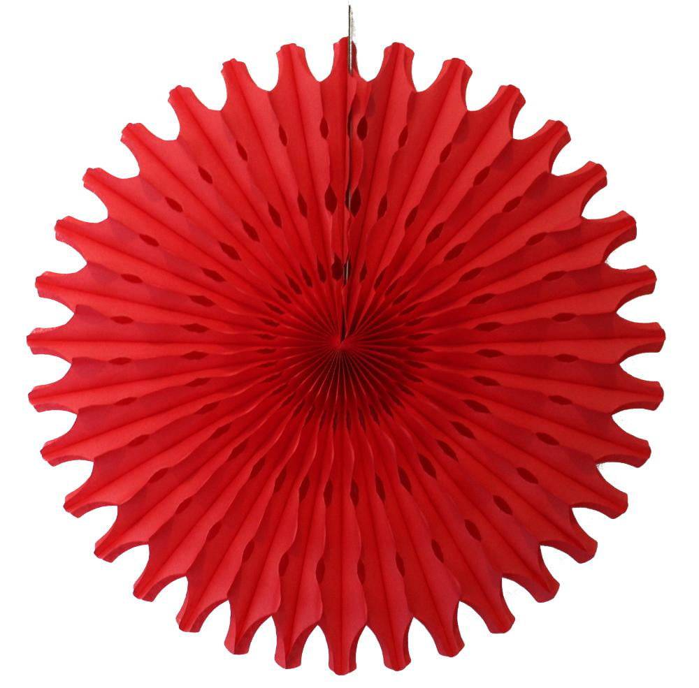 Red Hanging Paper Fan - Hanging Paper Decorations - Pf17-007