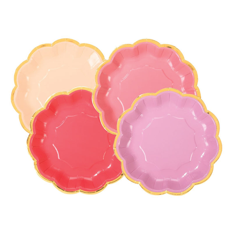 Assorted Pink Scalloped Dessert Plates 12ct The Party Darling