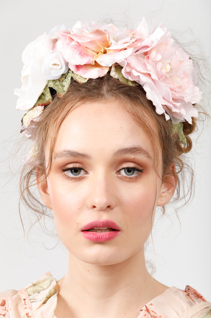 cream flower crown