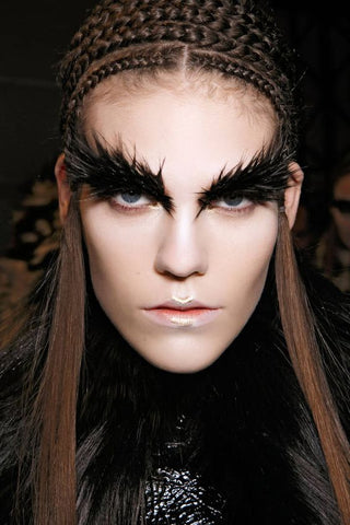 Alexander McQueen Bold Lashes eyebrows Black Swan Editorial Makeup