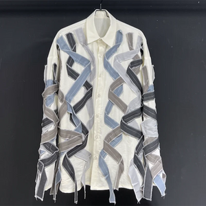 Interwoven Ribbon Button-Up Shirt - limetliss