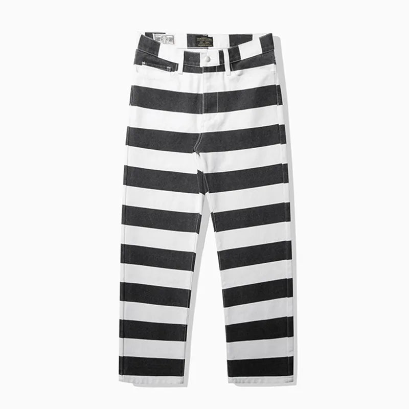 Sailor Striped Straight Cut Trousers