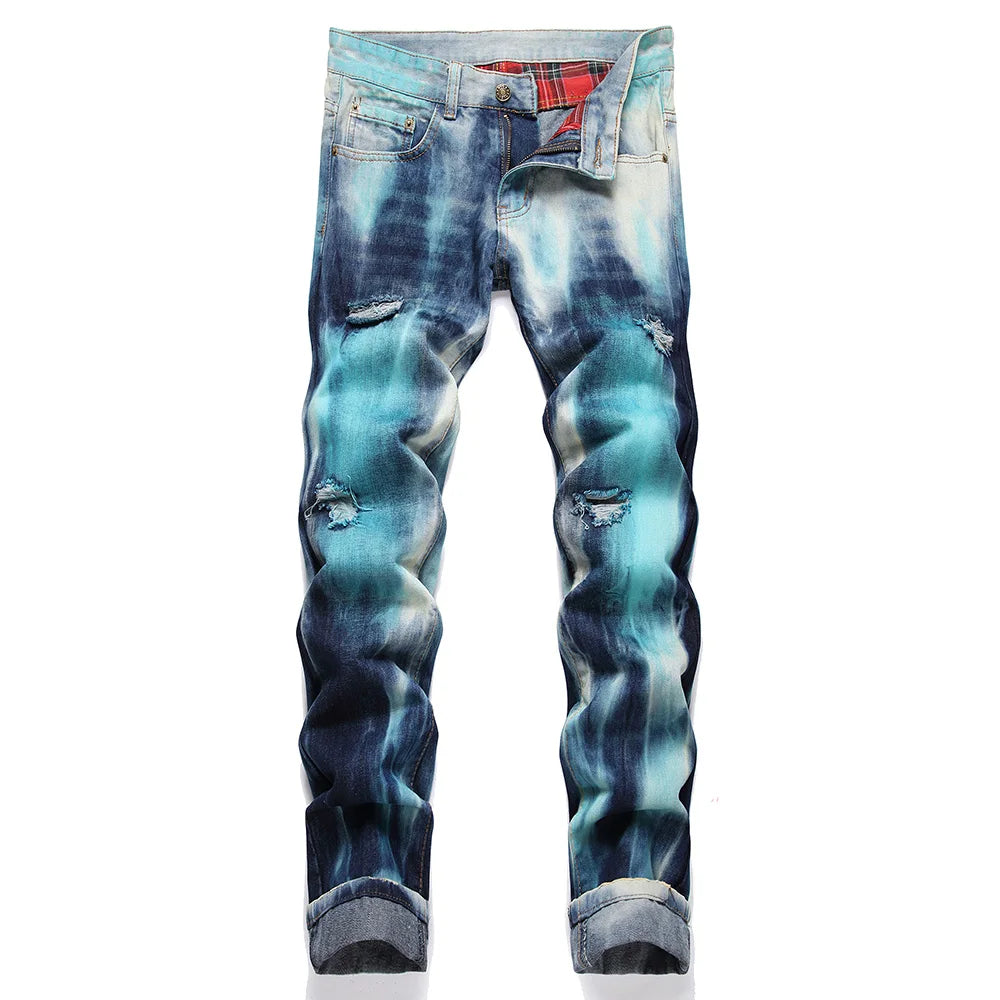 Sea Blue Gradient Denim Jeans