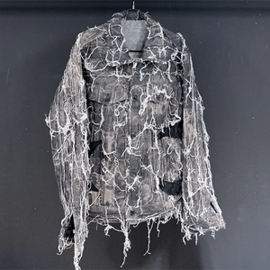 Super Shredded Denim Bomber Jacket - limetliss