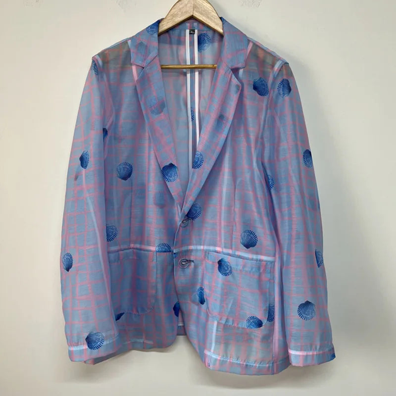 Transparent Blue Blazer jacket