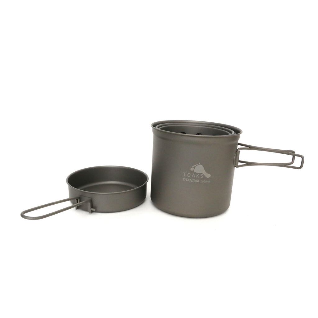  TOAKS Titanium 1100ml Pot with Pan and Wood Stove Combo 